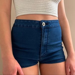 DEEP BLUE DENIM SHORTS